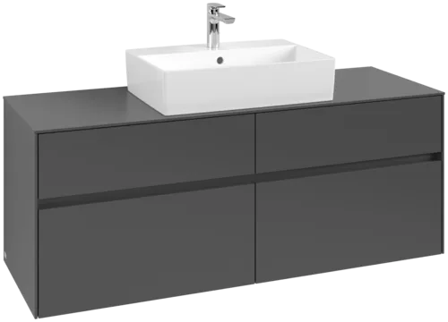 Picture of VILLEROY BOCH Collaro Vanity unit, 4 pull-out compartments, 1400 x 548 x 500 mm, Graphite / Graphite #C13100VR