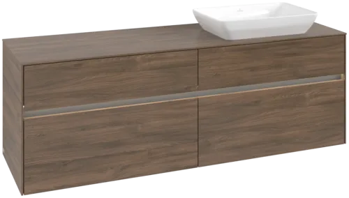 Picture of VILLEROY BOCH Collaro Vanity unit, with lighting, 4 pull-out compartments, 1600 x 548 x 500 mm, Arizona Oak / Arizona Oak #C122B0VH