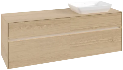 Picture of VILLEROY BOCH Collaro Vanity unit, with lighting, 4 pull-out compartments, 1600 x 548 x 500 mm, Nordic Oak / Nordic Oak #C122B0VJ