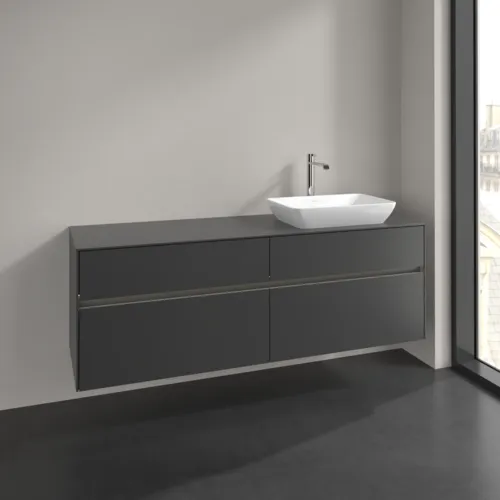 Bild von VILLEROY BOCH Collaro Waschbeckenunterschrank, mit Beleuchtung, 4 Auszüge, 1600 x 548 x 500 mm, Graphite / Graphite #C122B0VR