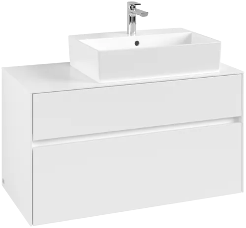 Picture of VILLEROY BOCH Collaro Vanity unit, 2 pull-out compartments, 1000 x 548 x 500 mm, White Matt / White Matt #C12700MS
