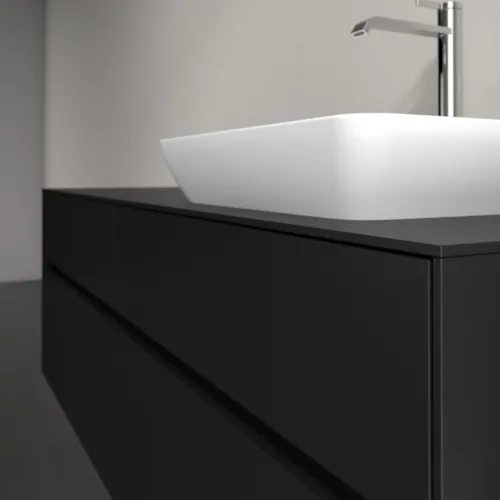 Bild von VILLEROY BOCH Collaro Waschbeckenunterschrank, mit Beleuchtung, 4 Auszüge, 1600 x 548 x 500 mm, Volcano Black / Volcano Black #C122B0VL