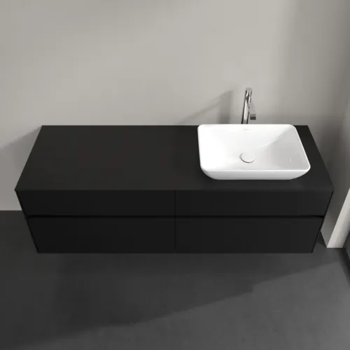 Bild von VILLEROY BOCH Collaro Waschbeckenunterschrank, mit Beleuchtung, 4 Auszüge, 1600 x 548 x 500 mm, Volcano Black / Volcano Black #C122B0VL