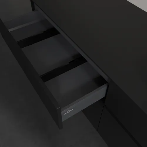 Bild von VILLEROY BOCH Collaro Waschbeckenunterschrank, mit Beleuchtung, 4 Auszüge, 1600 x 548 x 500 mm, Volcano Black / Volcano Black #C122B0VL