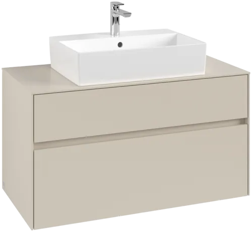 Picture of VILLEROY BOCH Collaro Vanity unit, 2 pull-out compartments, 1000 x 548 x 500 mm, Cashmere Grey / Cashmere Grey #C12500VN