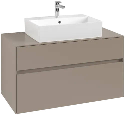 Picture of VILLEROY BOCH Collaro Vanity unit, 2 pull-out compartments, 1000 x 548 x 500 mm, Taupe / Taupe #C12500VM