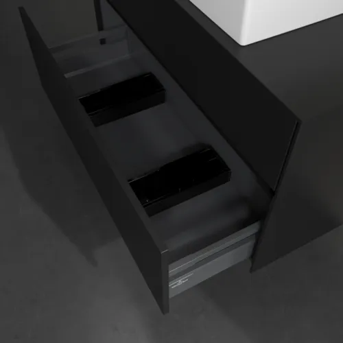 Bild von VILLEROY BOCH Collaro Waschbeckenunterschrank, 2 Auszüge, 1000 x 548 x 500 mm, Volcano Black / Volcano Black #C12500VL