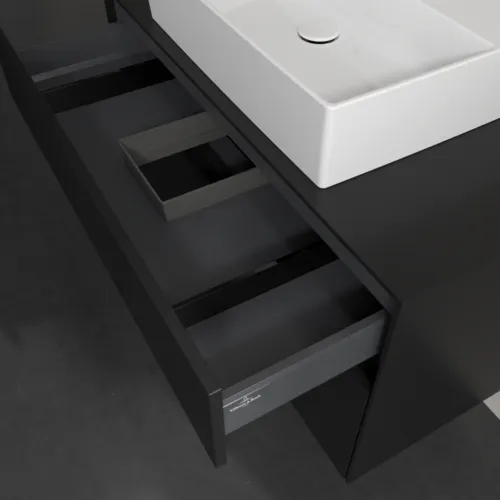 Bild von VILLEROY BOCH Collaro Waschbeckenunterschrank, 2 Auszüge, 1000 x 548 x 500 mm, Volcano Black / Volcano Black #C12500VL