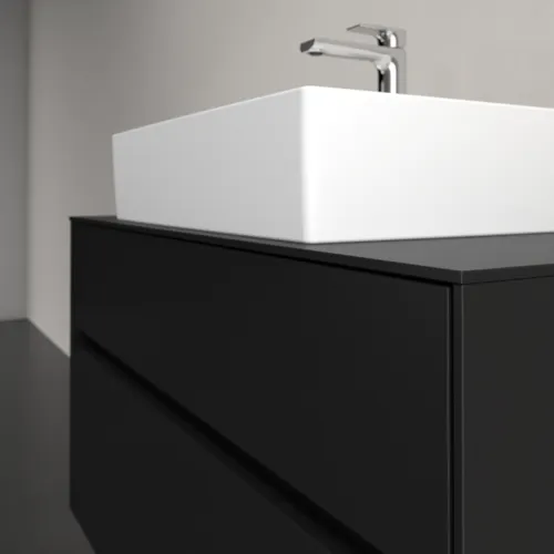 Bild von VILLEROY BOCH Collaro Waschbeckenunterschrank, 2 Auszüge, 1000 x 548 x 500 mm, Volcano Black / Volcano Black #C12500VL