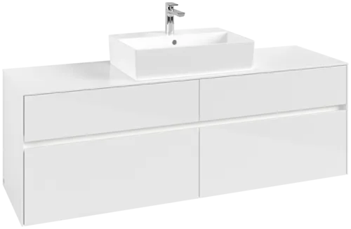 Зображення з  VILLEROY BOCH Collaro Vanity unit, with lighting, 4 pull-out compartments, 1600 x 548 x 500 mm, Glossy White / Glossy White #C134B0DH