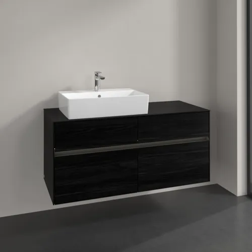Bild von VILLEROY BOCH Collaro Waschbeckenunterschrank, mit Beleuchtung, 4 Auszüge, 1200 x 548 x 500 mm, Black Oak / Black Oak #C129B0AB