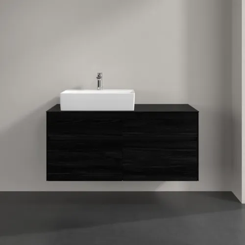 Bild von VILLEROY BOCH Collaro Waschbeckenunterschrank, mit Beleuchtung, 4 Auszüge, 1200 x 548 x 500 mm, Black Oak / Black Oak #C129B0AB