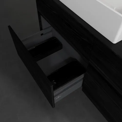 Bild von VILLEROY BOCH Collaro Waschbeckenunterschrank, mit Beleuchtung, 4 Auszüge, 1200 x 548 x 500 mm, Black Oak / Black Oak #C129B0AB