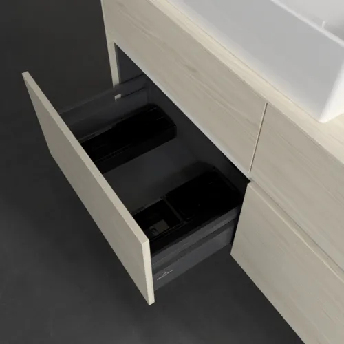 Bild von VILLEROY BOCH Collaro Waschbeckenunterschrank, mit Beleuchtung, 4 Auszüge, 1200 x 548 x 500 mm, White Oak / White Oak #C129B0AA