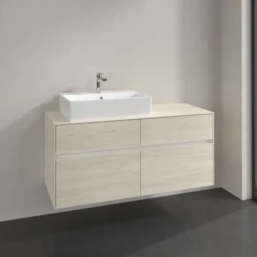 Bild von VILLEROY BOCH Collaro Waschbeckenunterschrank, mit Beleuchtung, 4 Auszüge, 1200 x 548 x 500 mm, White Oak / White Oak #C129B0AA