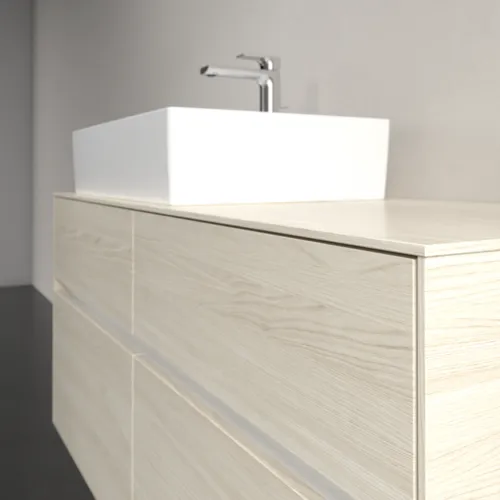 Bild von VILLEROY BOCH Collaro Waschbeckenunterschrank, mit Beleuchtung, 4 Auszüge, 1200 x 548 x 500 mm, White Oak / White Oak #C129B0AA