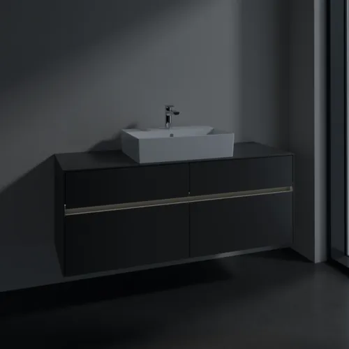 Bild von VILLEROY BOCH Collaro Waschbeckenunterschrank, mit Beleuchtung, 4 Auszüge, 1400 x 548 x 500 mm, Graphite / Graphite #C131B0VR