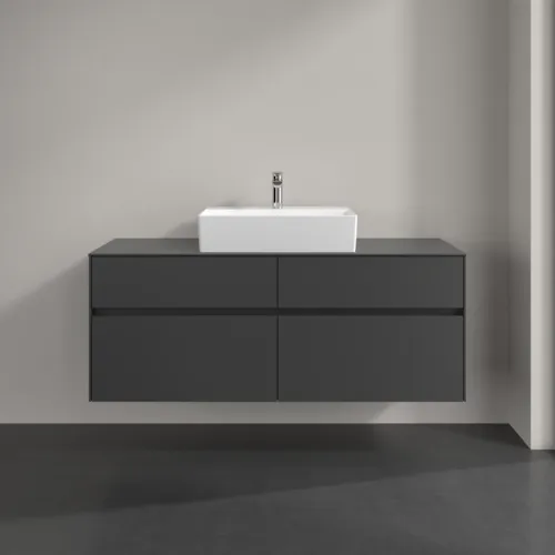 Bild von VILLEROY BOCH Collaro Waschbeckenunterschrank, mit Beleuchtung, 4 Auszüge, 1400 x 548 x 500 mm, Graphite / Graphite #C131B0VR