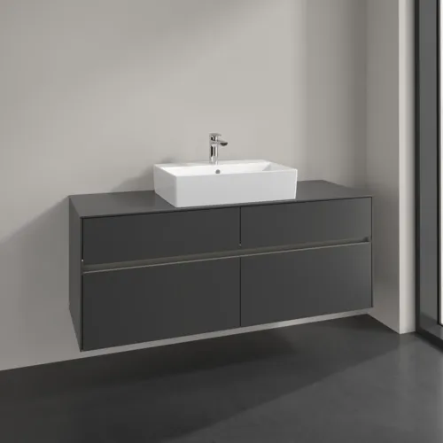 Bild von VILLEROY BOCH Collaro Waschbeckenunterschrank, mit Beleuchtung, 4 Auszüge, 1400 x 548 x 500 mm, Graphite / Graphite #C131B0VR