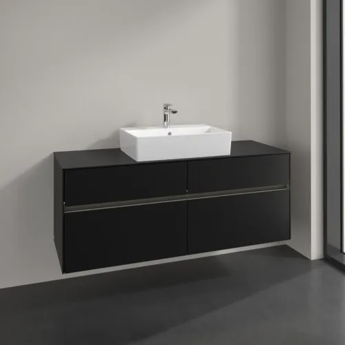 Bild von VILLEROY BOCH Collaro Waschbeckenunterschrank, mit Beleuchtung, 4 Auszüge, 1400 x 548 x 500 mm, Volcano Black / Volcano Black #C131B0VL