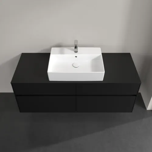 Bild von VILLEROY BOCH Collaro Waschbeckenunterschrank, mit Beleuchtung, 4 Auszüge, 1400 x 548 x 500 mm, Volcano Black / Volcano Black #C131B0VL