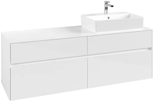 Picture of VILLEROY BOCH Collaro Vanity unit, 4 pull-out compartments, 1600 x 548 x 500 mm, Glossy White / Glossy White #C13600DH