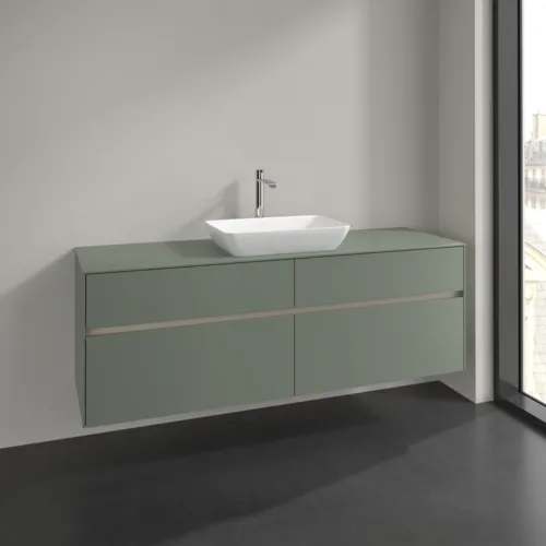 Bild von VILLEROY BOCH Collaro Waschbeckenunterschrank, 4 Auszüge, 1600 x 548 x 500 mm, Soft Green / Soft Green #C12000AF