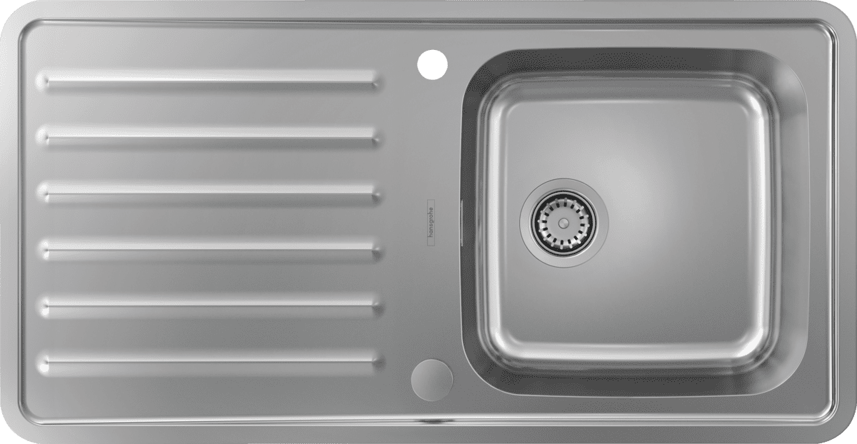 Picture of HANSGROHE S41 S4113-F400 Built-in sink 400 with drainboard Stainless Steel 43338800