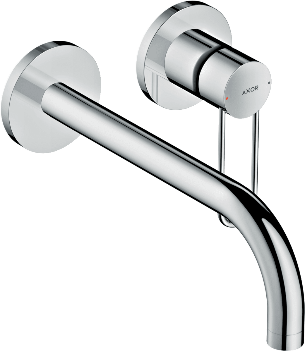 Зображення з  HANSGROHE AXOR Uno Single lever basin mixer for concealed installation wall-mounted with loop handle and spout 225 mm #38122000 - Chrome
