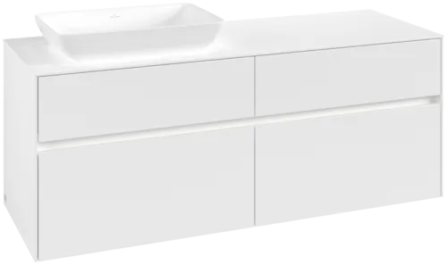 Picture of VILLEROY BOCH Collaro Vanity unit, with lighting, 4 pull-out compartments, 1400 x 548 x 500 mm, White Matt / White Matt #C117B0MS