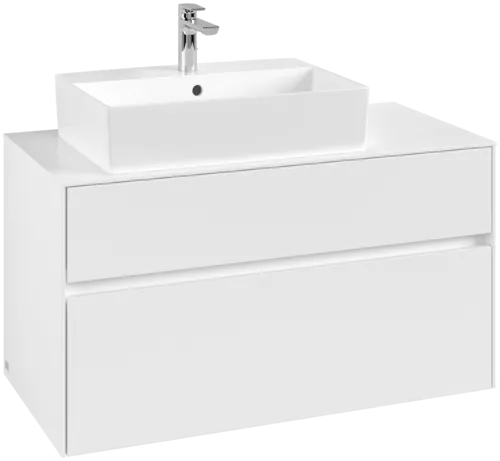 Obrázek VILLEROY BOCH Collaro toaletní skříňka, 2 výsuvy, 1000 x 548 x 500 mm, bílá matná / bílá matná #C12600MS