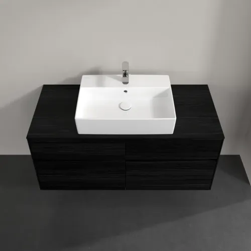 Picture of VILLEROY BOCH Collaro Vanity unit, with lighting, 4 pull-out compartments, 1200 x 548 x 500 mm, Black Oak / Black Oak #C128B0AB