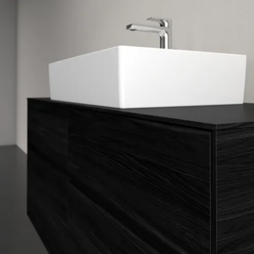 Picture of VILLEROY BOCH Collaro Vanity unit, with lighting, 4 pull-out compartments, 1200 x 548 x 500 mm, Black Oak / Black Oak #C128B0AB