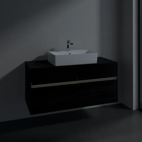 Picture of VILLEROY BOCH Collaro Vanity unit, with lighting, 4 pull-out compartments, 1200 x 548 x 500 mm, Black Oak / Black Oak #C128B0AB