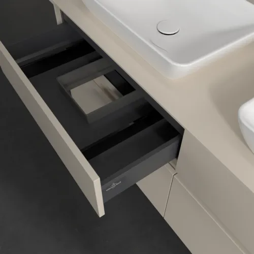 Bild von VILLEROY BOCH Collaro Waschbeckenunterschrank, mit Beleuchtung, 4 Auszüge, 1400 x 548 x 500 mm, Cashmere Grey / Cashmere Grey #C119B0VN