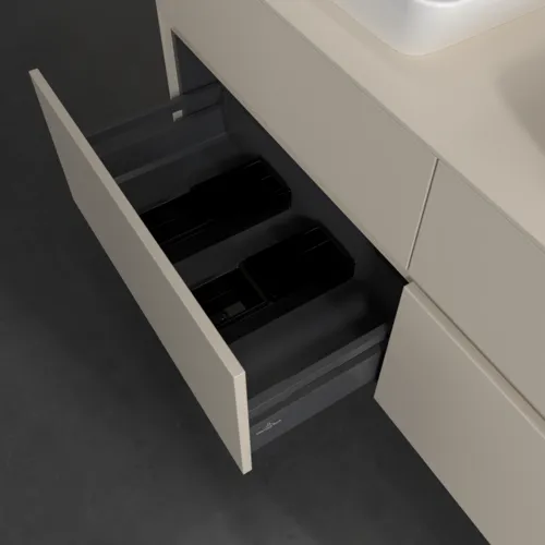 Bild von VILLEROY BOCH Collaro Waschbeckenunterschrank, mit Beleuchtung, 4 Auszüge, 1400 x 548 x 500 mm, Cashmere Grey / Cashmere Grey #C119B0VN