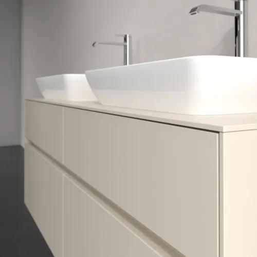 Bild von VILLEROY BOCH Collaro Waschbeckenunterschrank, mit Beleuchtung, 4 Auszüge, 1400 x 548 x 500 mm, Cashmere Grey / Cashmere Grey #C119B0VN