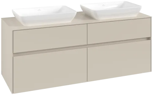 Obrázek VILLEROY BOCH Toaletní skříňka Collaro, s osvětlením, 4 výsuvy, 1400 x 548 x 500 mm, Cashmere Grey / Cashmere Grey #C119B0VN