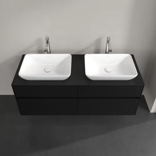 Bild von VILLEROY BOCH Collaro Waschbeckenunterschrank, mit Beleuchtung, 4 Auszüge, 1400 x 548 x 500 mm, Volcano Black / Volcano Black #C119B0VL