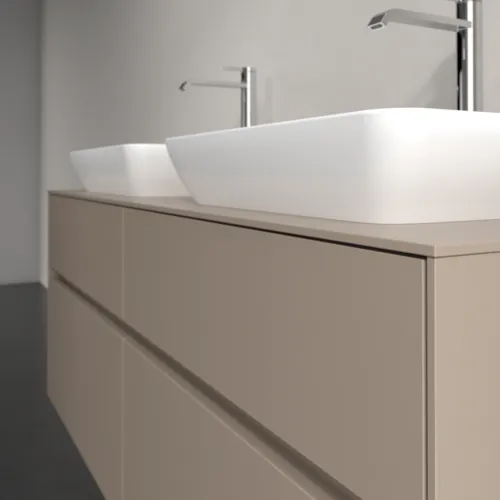 Bild von VILLEROY BOCH Collaro Waschbeckenunterschrank, mit Beleuchtung, 4 Auszüge, 1400 x 548 x 500 mm, Taupe / Taupe #C119B0VM