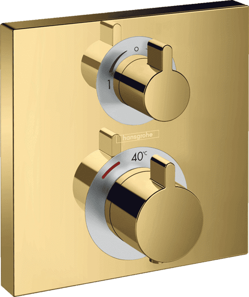 Bild von HANSGROHE Ecostat Square Thermostat Unterputz für 2 Verbraucher #15714990 - Polished Gold Optic