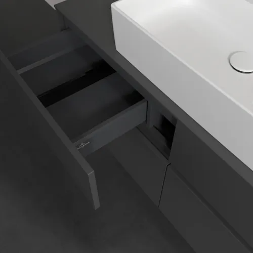 Bild von VILLEROY BOCH Collaro Waschbeckenunterschrank, 4 Auszüge, 1200 x 548 x 500 mm, Graphite / Graphite #C12800VR