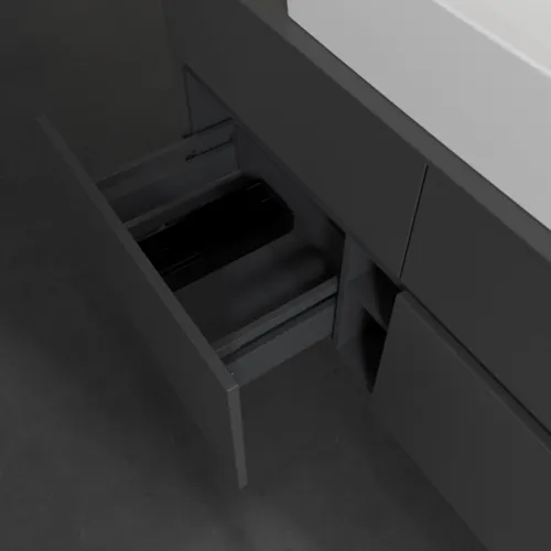Bild von VILLEROY BOCH Collaro Waschbeckenunterschrank, 4 Auszüge, 1200 x 548 x 500 mm, Graphite / Graphite #C12800VR