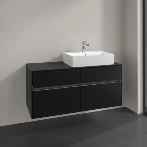 Bild von VILLEROY BOCH Collaro Waschbeckenunterschrank, mit Beleuchtung, 4 Auszüge, 1200 x 548 x 500 mm, Volcano Black / Volcano Black #C130B0VL
