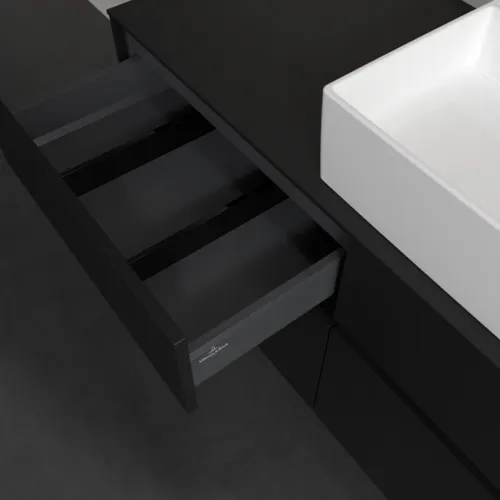 Bild von VILLEROY BOCH Collaro Waschbeckenunterschrank, mit Beleuchtung, 4 Auszüge, 1200 x 548 x 500 mm, Volcano Black / Volcano Black #C130B0VL