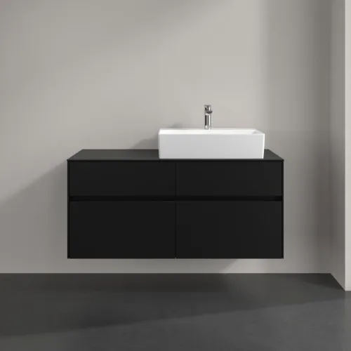 Bild von VILLEROY BOCH Collaro Waschbeckenunterschrank, mit Beleuchtung, 4 Auszüge, 1200 x 548 x 500 mm, Volcano Black / Volcano Black #C130B0VL