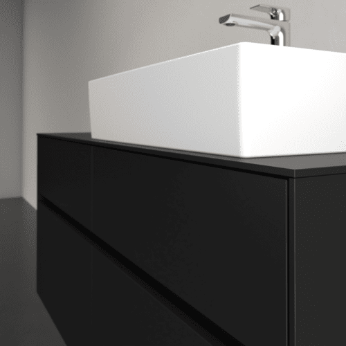 Bild von VILLEROY BOCH Collaro Waschbeckenunterschrank, mit Beleuchtung, 4 Auszüge, 1200 x 548 x 500 mm, Volcano Black / Volcano Black #C130B0VL