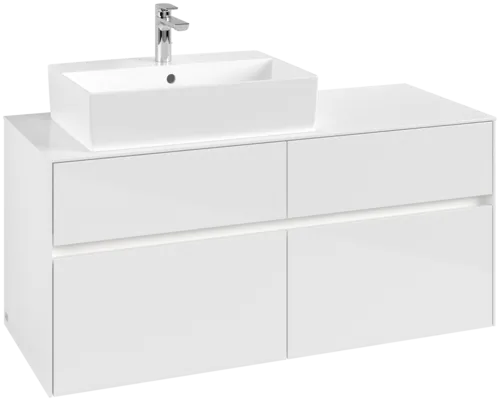 Obrázek VILLEROY BOCH Collaro toaletní skříňka, s osvětlením, 4 výsuvy, 1200 x 548 x 500 mm, lesklá bílá / lesklá bílá #C129B0DH
