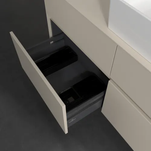 Bild von VILLEROY BOCH Collaro Waschbeckenunterschrank, mit Beleuchtung, 4 Auszüge, 1200 x 548 x 500 mm, Cashmere Grey / Cashmere Grey #C130B0VN