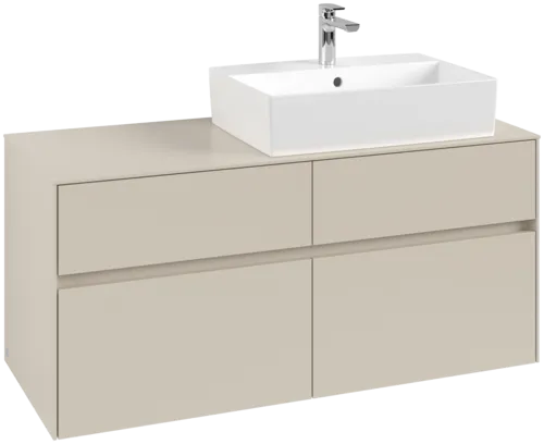 Picture of VILLEROY BOCH Collaro Vanity unit, with lighting, 4 pull-out compartments, 1200 x 548 x 500 mm, Cashmere Grey / Cashmere Grey #C130B0VN